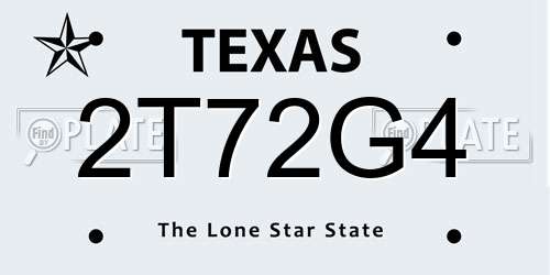 2T72G4 Texas License Plate