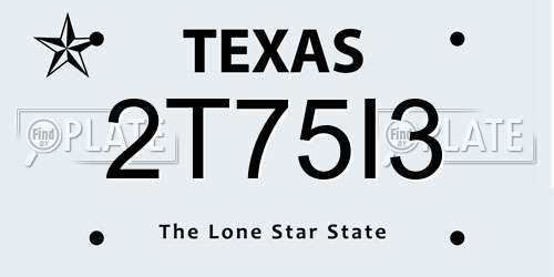 2T75I3 Texas License Plate