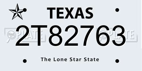 2T82763 Texas License Plate