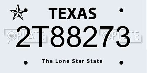 2T88273 Texas License Plate