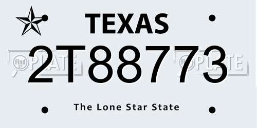 2T88773 Texas License Plate
