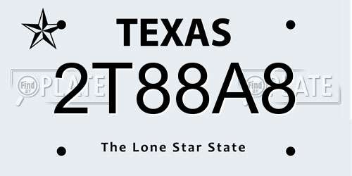 2T88A8 Texas License Plate