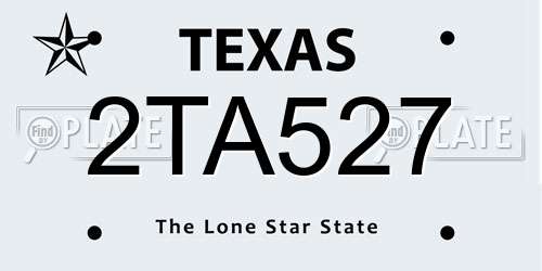 2TA527 Texas License Plate