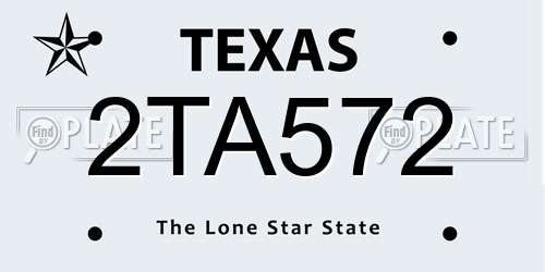 2TA572 Texas License Plate