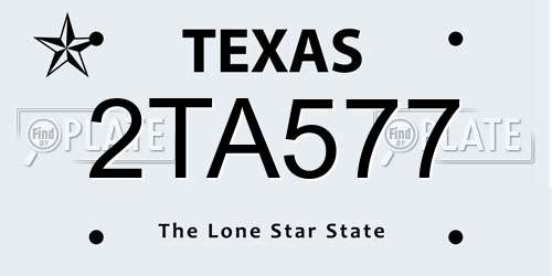2TA577 Texas License Plate