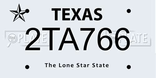 2TA766 Texas License Plate