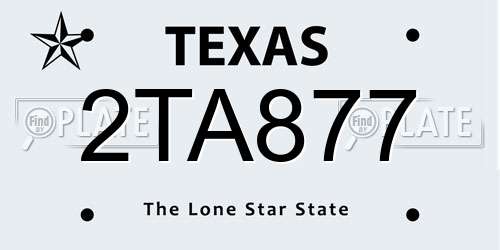 2TA877 Texas License Plate