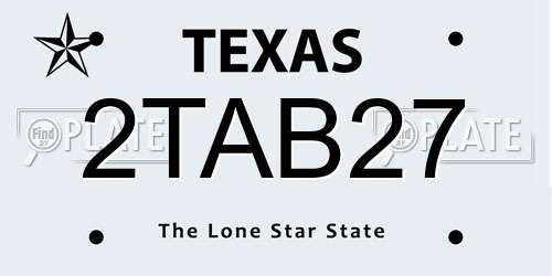 2TAB27 Texas License Plate