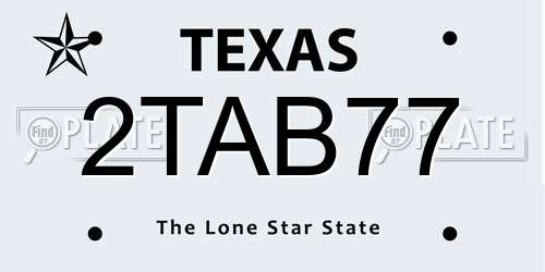 2TAB77 Texas License Plate