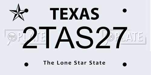 2TAS27 Texas License Plate
