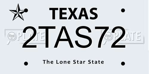 2TAS72 Texas License Plate
