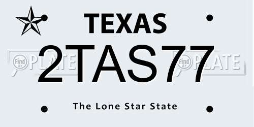 2TAS77 Texas License Plate