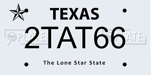 2TAT66 Texas License Plate