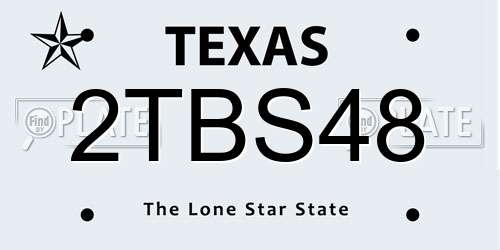 2TBS48 Texas License Plate