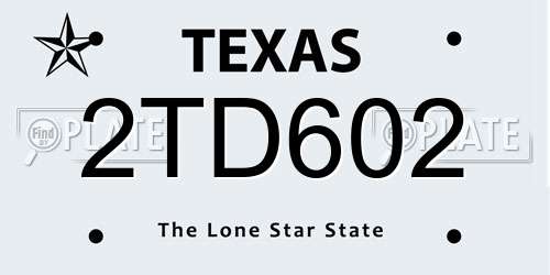 2TD602 Texas License Plate