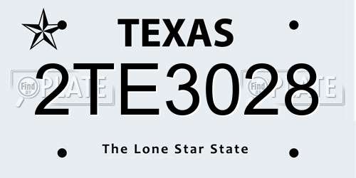 2TE3028 Texas License Plate