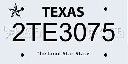 2TE3075 Texas License Plate