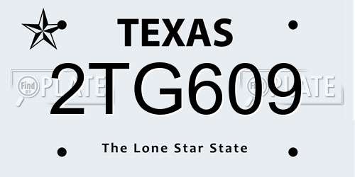 2TG609 Texas License Plate