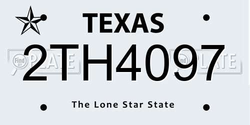 2TH4097 Texas License Plate