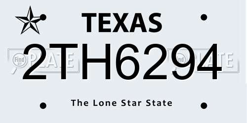 2TH6294 Texas License Plate