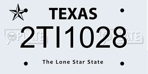 2TI1028 Texas License Plate