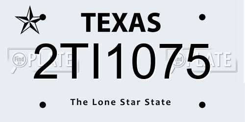 2TI1075 Texas License Plate