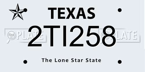 2TI258 Texas License Plate