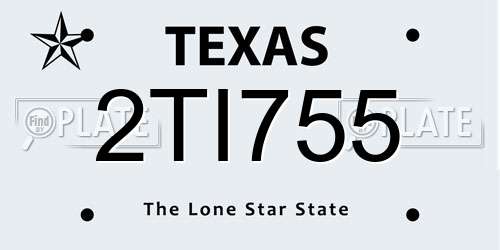 2TI755 Texas License Plate