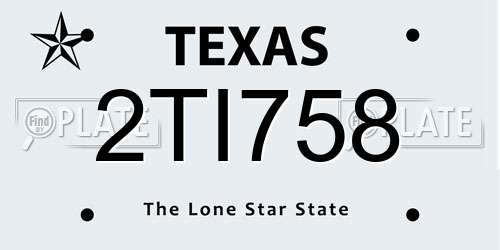 2TI758 Texas License Plate