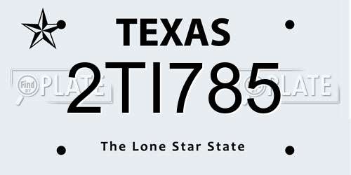 2TI785 Texas License Plate