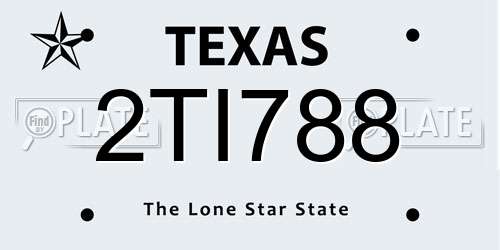 2TI788 Texas License Plate