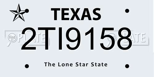 2TI9158 Texas License Plate