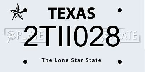 2TII028 Texas License Plate