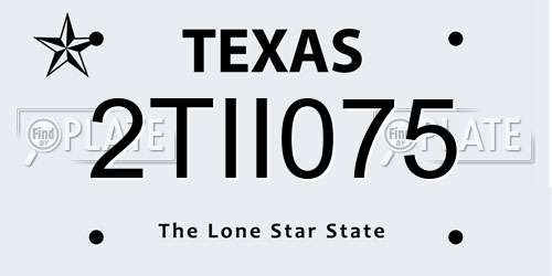 2TII075 Texas License Plate
