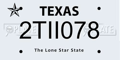 2TII078 Texas License Plate