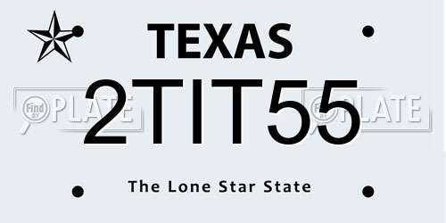 2TIT55 Texas License Plate
