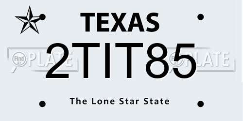 2TIT85 Texas License Plate