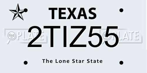 2TIZ55 Texas License Plate