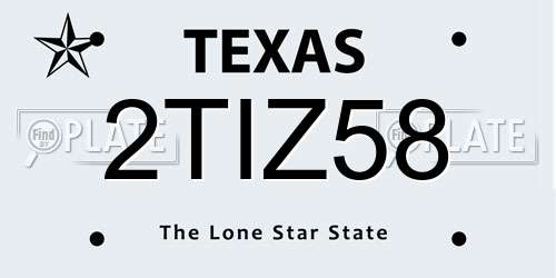 2TIZ58 Texas License Plate