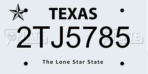 2TJ5785 Texas License Plate