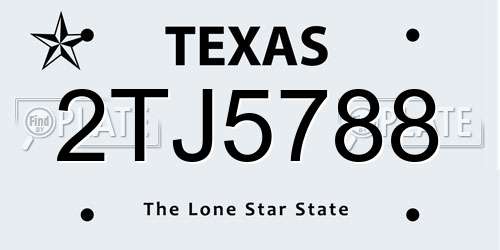 2TJ5788 Texas License Plate