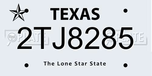 2TJ8285 Texas License Plate
