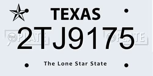 2TJ9175 Texas License Plate