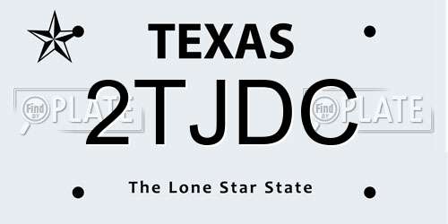 2TJDC Texas License Plate