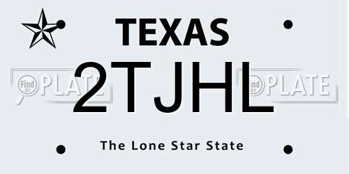 2TJHL Texas License Plate