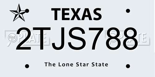 2TJS788 Texas License Plate