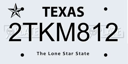2TKM812 Texas License Plate