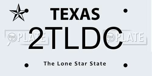 2TLDC Texas License Plate