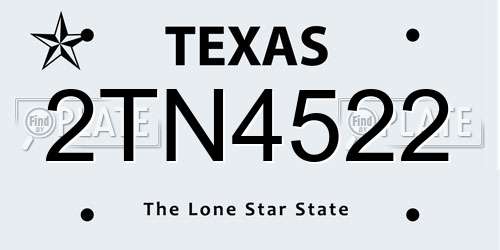 2TN4522 Texas License Plate