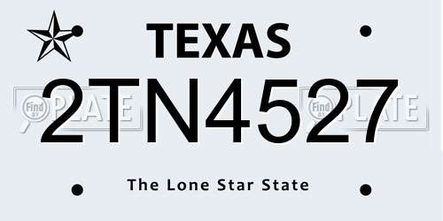 2TN4527 Texas License Plate